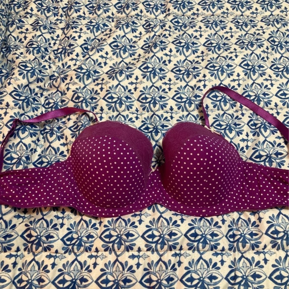 Purple Polka dot bra 34DD